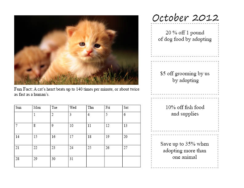 Humane Society Calendar